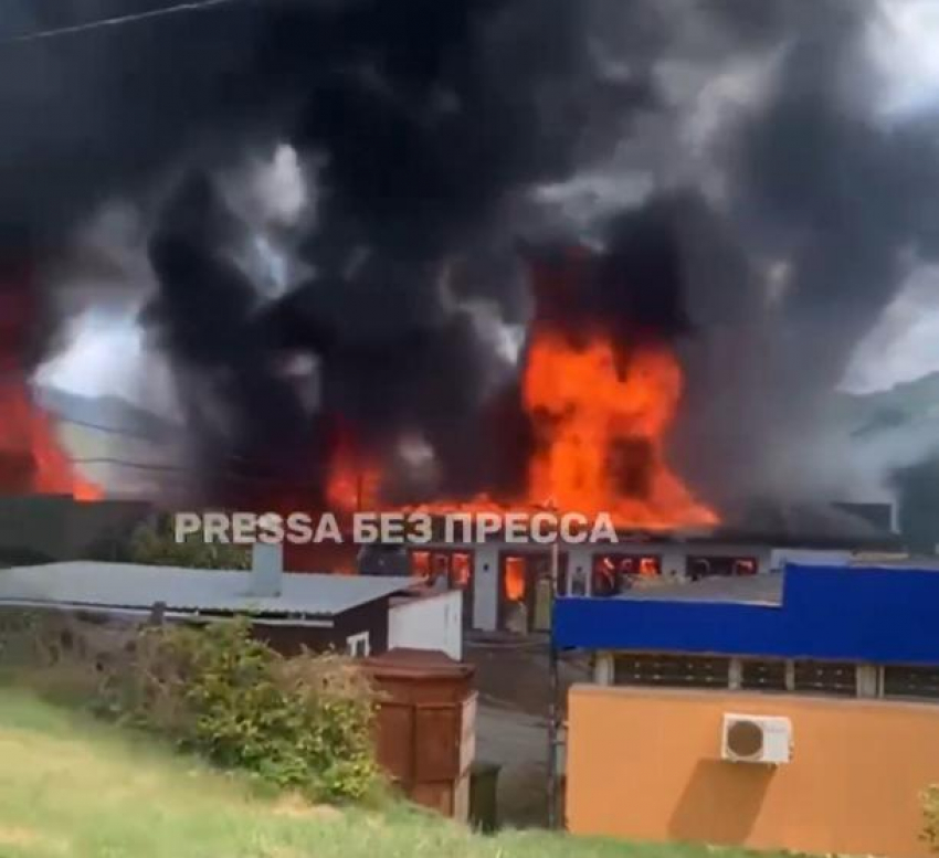 Огонь распространяется быстро: в Архипо-Осиповке крупный пожар